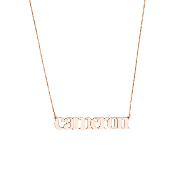 5mm Typewriter Font N/Ameplate Necklace