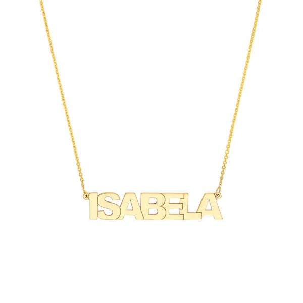 7mm Block Font N/Ameplate Necklace