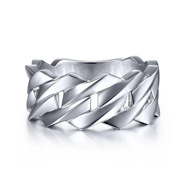 Wide 925 Sterling Silver Chain Link Band
