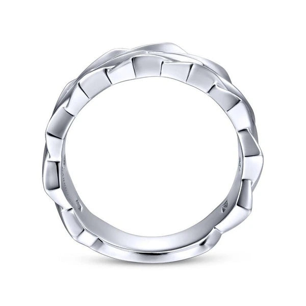 Wide 925 Sterling Silver Chain Link Band