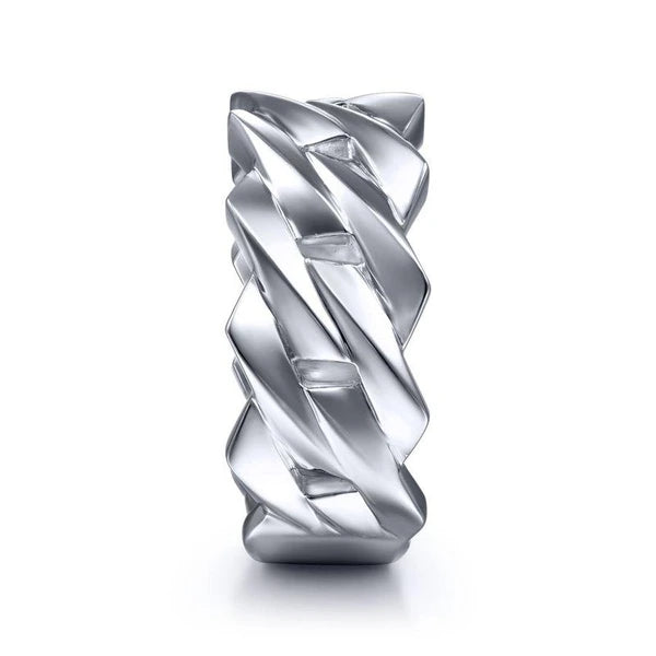 Wide 925 Sterling Silver Chain Link Band