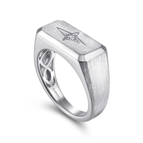 Wide 925 Sterling Silver North Star Ring