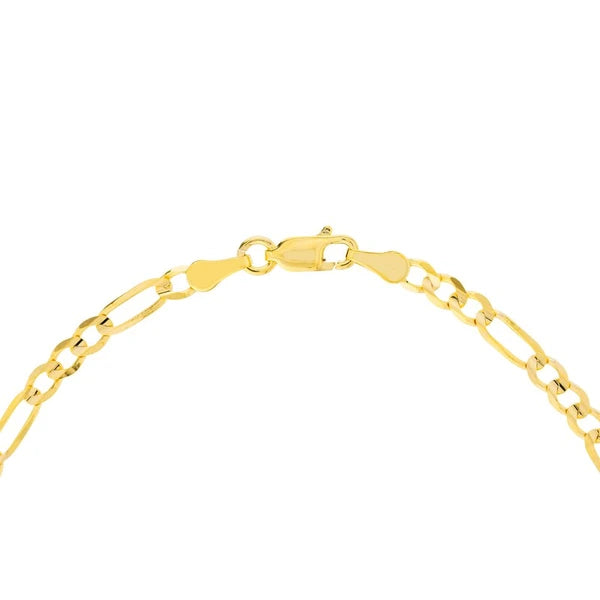 3.9mm Light Concave Figaro Chain with Lobster Lock