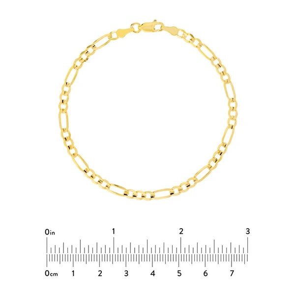 3.9mm Light Concave Figaro Chain with Lobster Lock