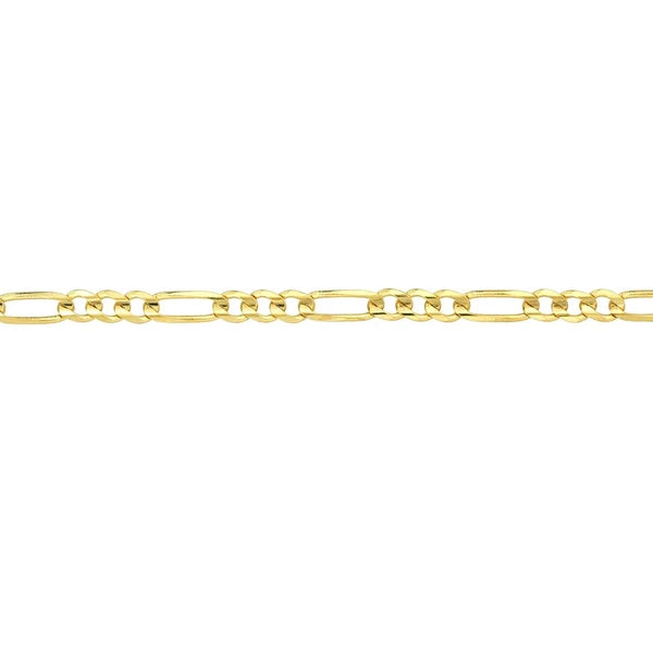 2.85mm Light Concave Figaro Chain with Lobster Lock