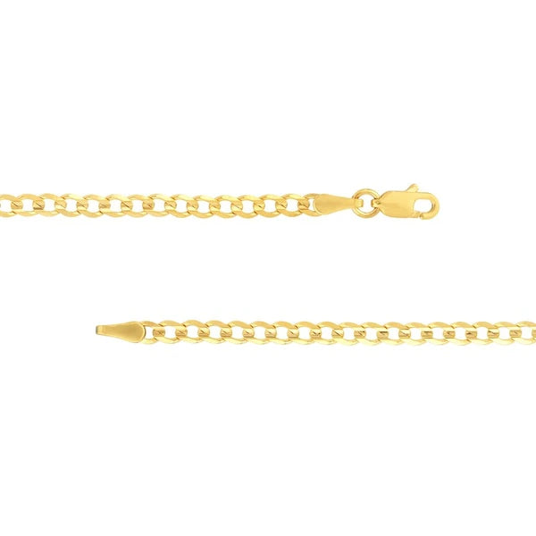 2.7mm Light Open Curb Chain with Lobster Lock