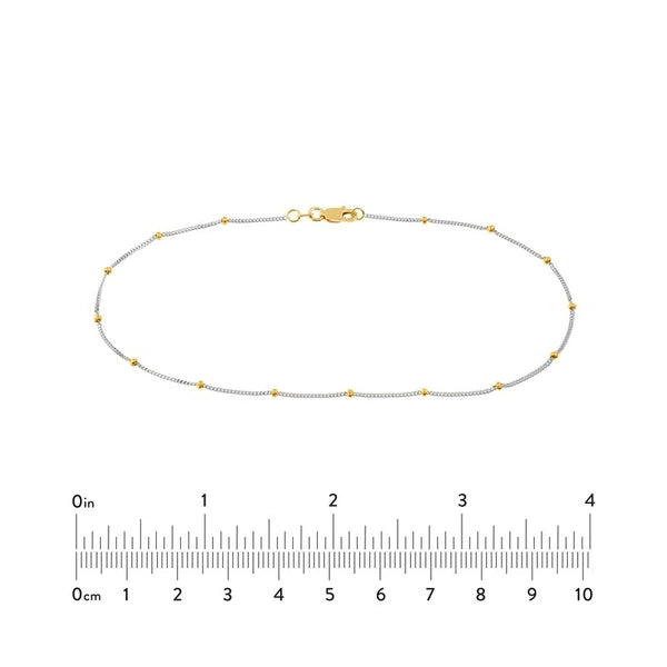 2.0mm Two-Tone Saturn Curb Chain with Lobster Lock