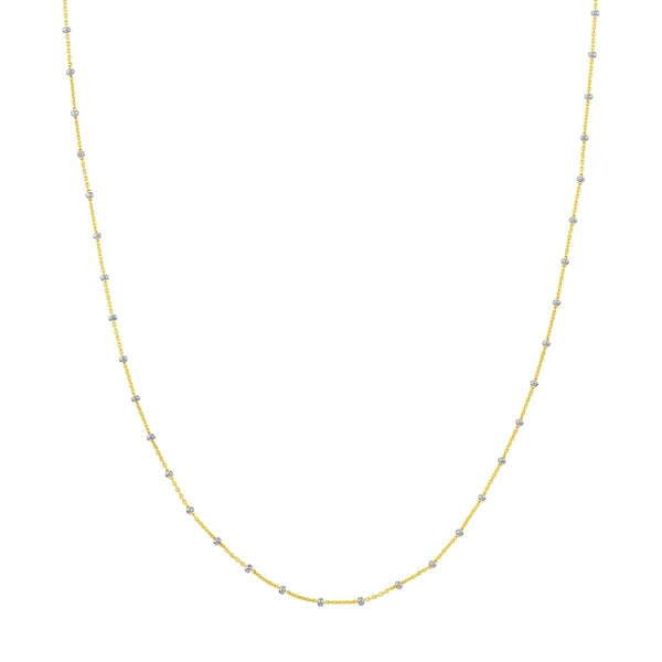 1.80mm Two-Tone Saturn Bead Chain with Spring Ring