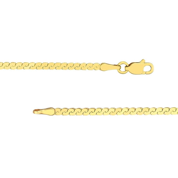 2.0mm Serpentine Chain with Lobster Lock