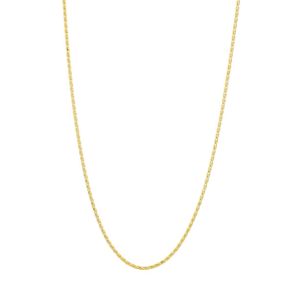 1.20mm Two-Tone Pavé Wheat Chain with Lobster Lock