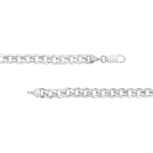 Sterling Silver 7.05 Cuban Curb Chain with Lobster Lock