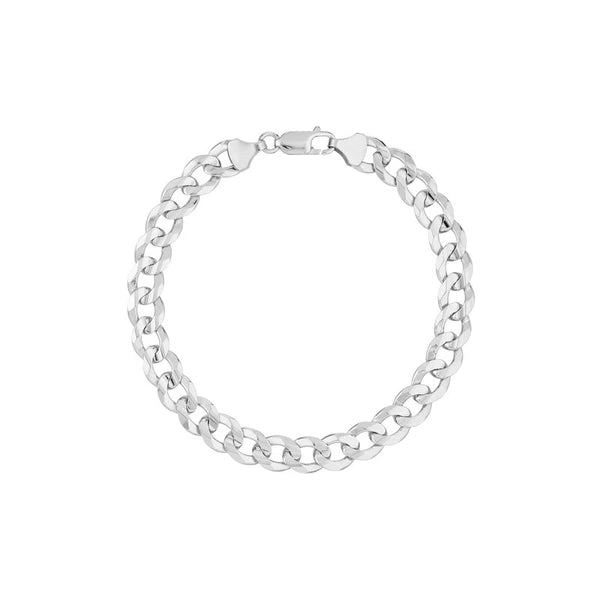Sterling Silver 8.4mm Concave Open Curb Chain