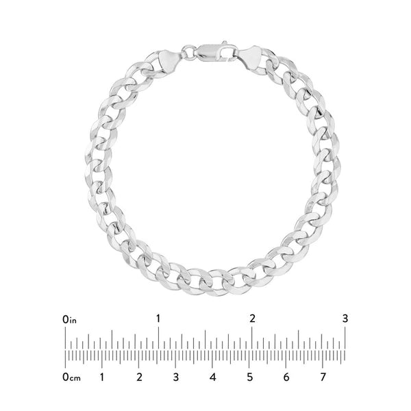Sterling Silver 8.4mm Concave Open Curb Chain