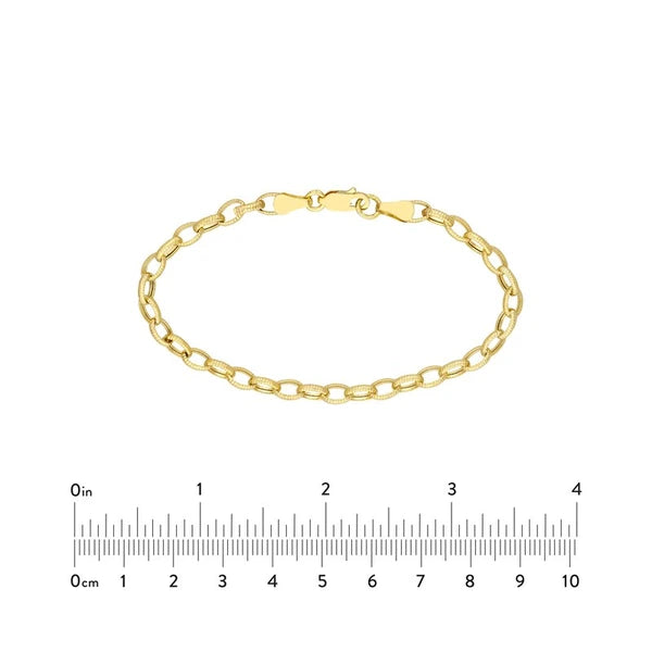 Textured Oval ForzentiN/A Chain Bracelet