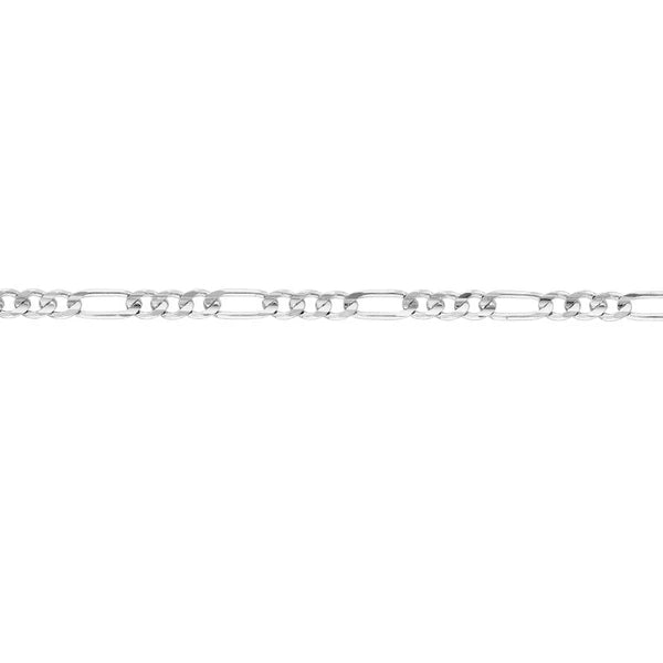 Sterling Silver 2.4mm Concave Figaro Chain with Lobster Lock