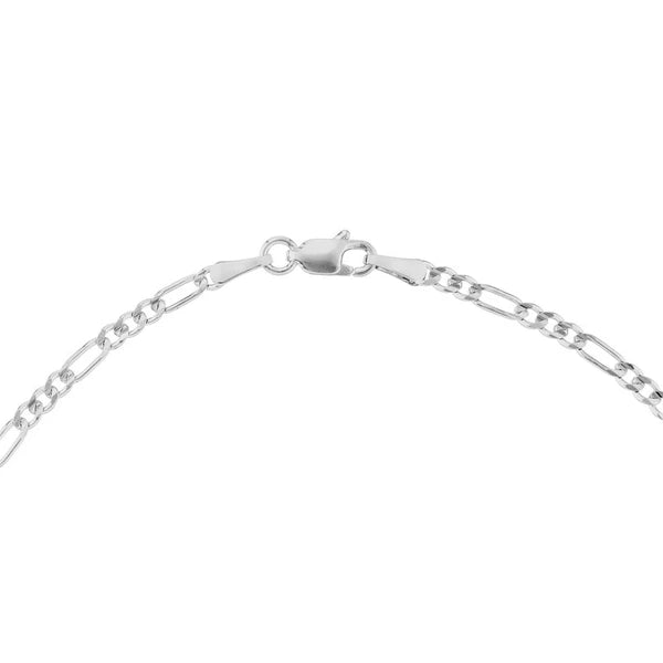 Sterling Silver 2.4mm Concave Figaro Chain with Lobster Lock
