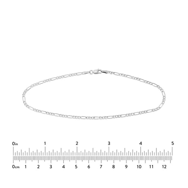 Sterling Silver 2.4mm Concave Figaro Chain with Lobster Lock