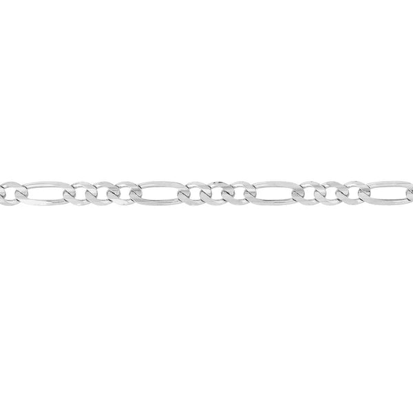 Sterling Silver 3.9mm Concave Figaro Chain with Lobster Lock