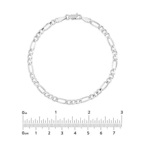 Sterling Silver 3.9mm Concave Figaro Chain with Lobster Lock