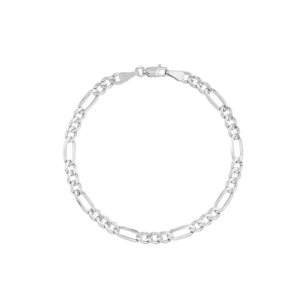 Sterling Silver 4.75mm Concave Figaro Chain with Lobster