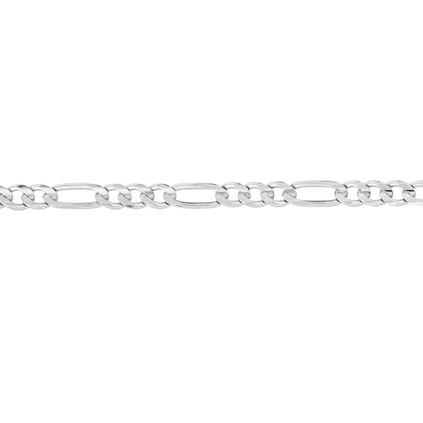 Sterling Silver 4.75mm Concave Figaro Chain with Lobster