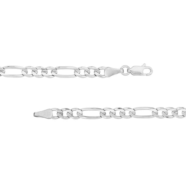 Sterling Silver 4.75mm Concave Figaro Chain with Lobster