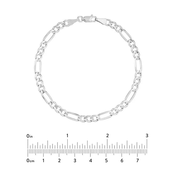 Sterling Silver 4.75mm Concave Figaro Chain with Lobster