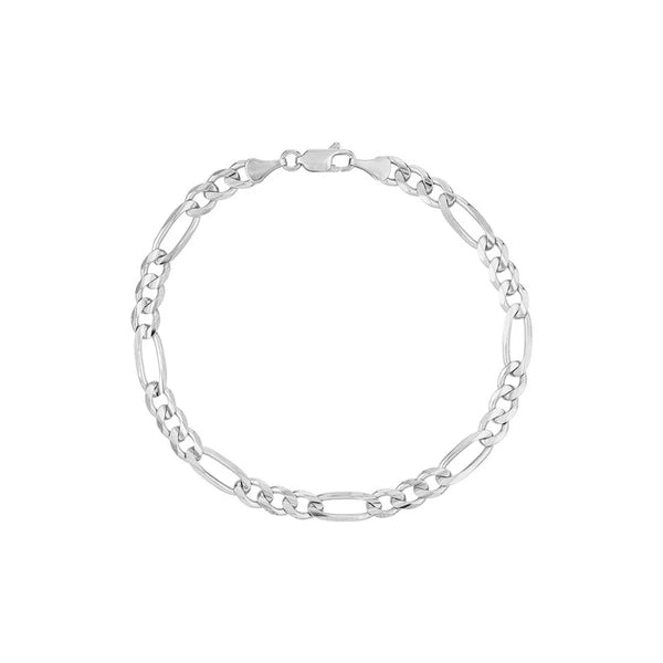 Sterling Silver 5.8mm Concave Figaro Chain with Lobster Lock