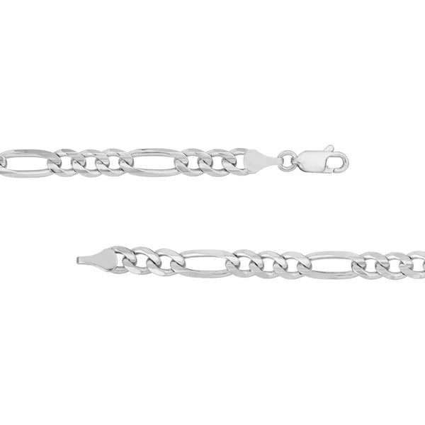 Sterling Silver 5.8mm Concave Figaro Chain with Lobster Lock