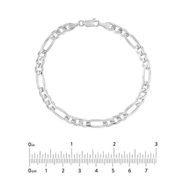 Sterling Silver 5.8mm Concave Figaro Chain with Lobster Lock