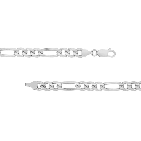 Sterling Silver 6.75mm Concave Figaro Chain with Lobster