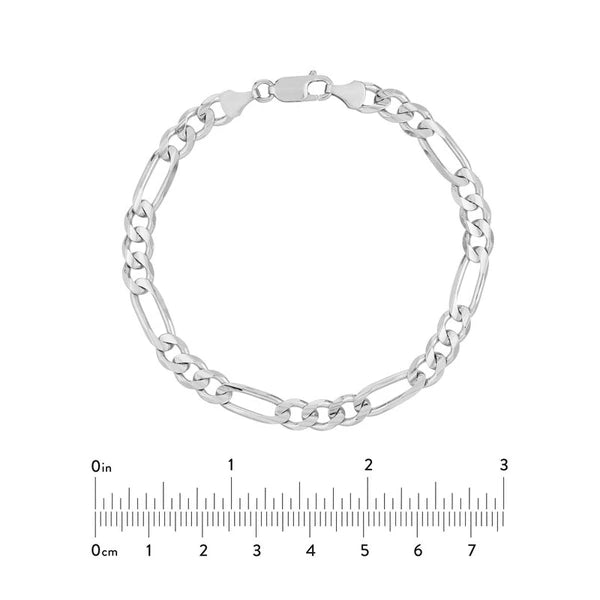 Sterling Silver 6.75mm Concave Figaro Chain with Lobster