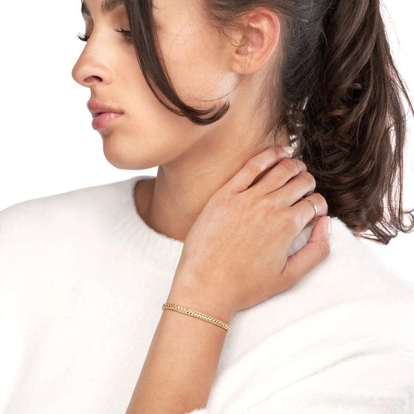 Two-Row Wheat Chain Bracelet