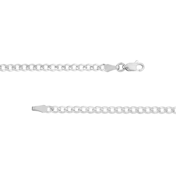 Sterling Silver 3.7mm Light Curb Chain with Lobster Lock