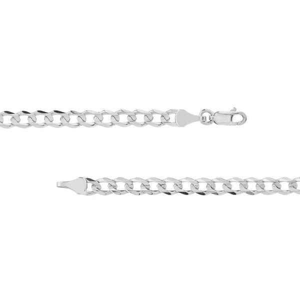 Sterling Silver 5.2mm Light Curb Chain with Lobster Lock
