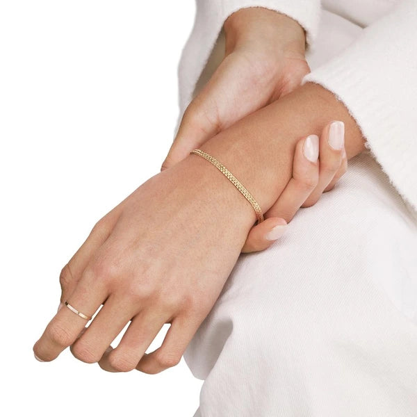 2 Row Hollow Wheat Chain Bracelet