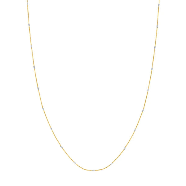 0.95mm Two-Tone Barrel Saturn Chain with Lobster Lock