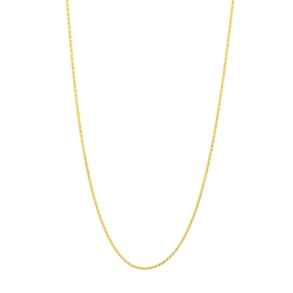 1.05mm Two-Tone Pavé Wheat Chain with Lobster Lock