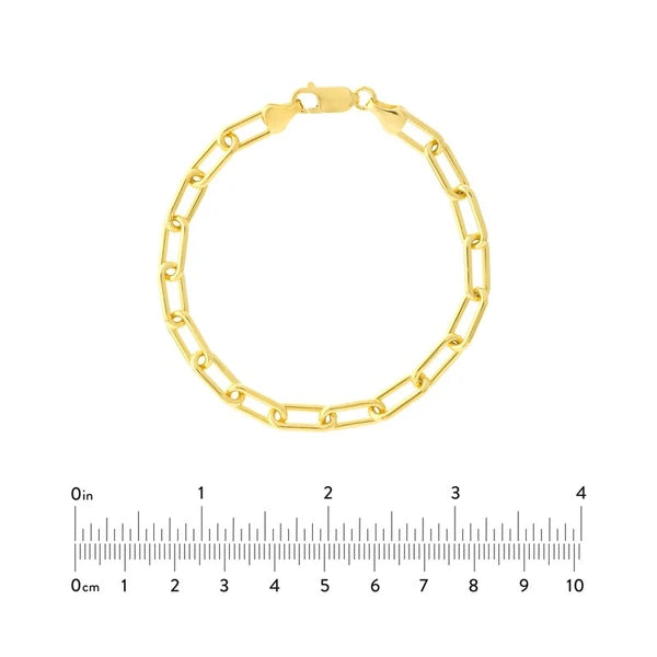 6mm Paper Clip Chain Bracelet with Lobster Lock