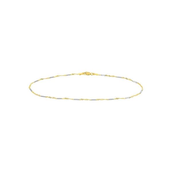 Two-tone Singapore Flat Saturn Chain