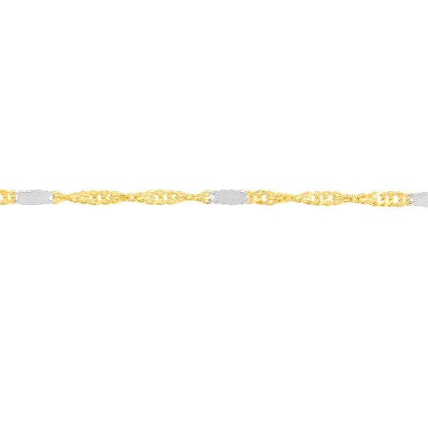 Two-tone Singapore Flat Saturn Chain