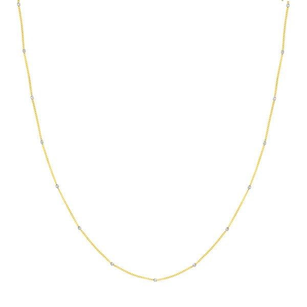 Two-Tone Cube Saturn Chain with Lobster Lock