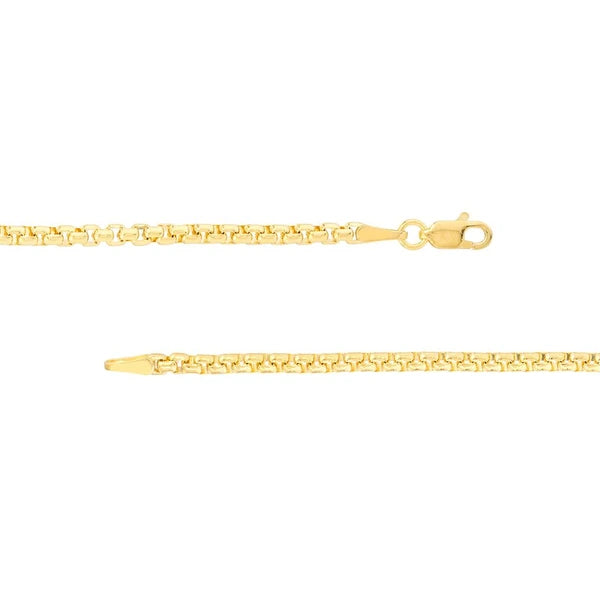 2.7mm Solid Round Box Chain with Lobster Lock