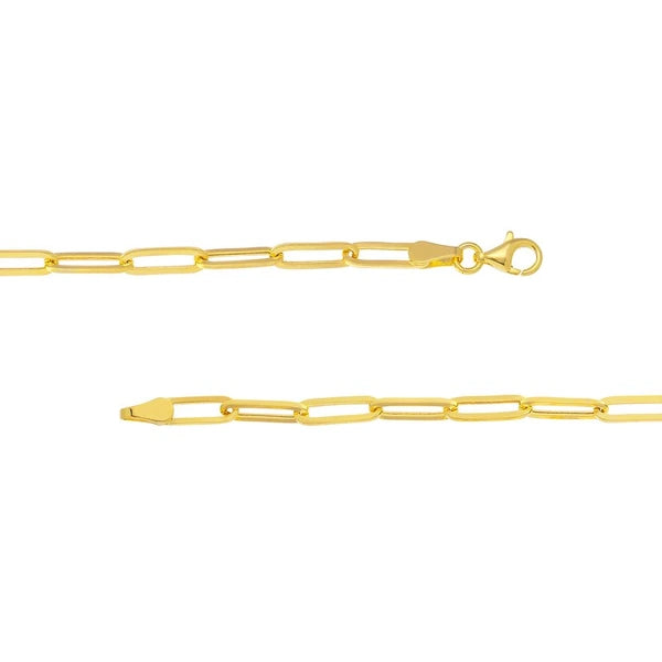 3.80mm Hollow Paper Clip Chain with Pear Lock