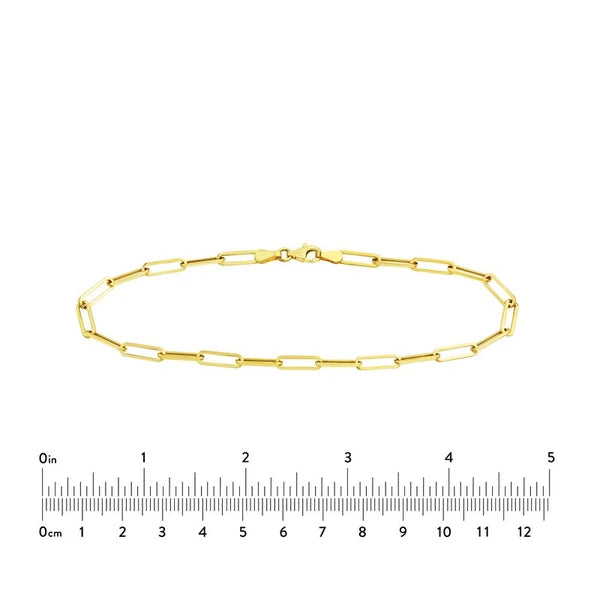 3.80mm Hollow Paper Clip Chain with Pear Lock