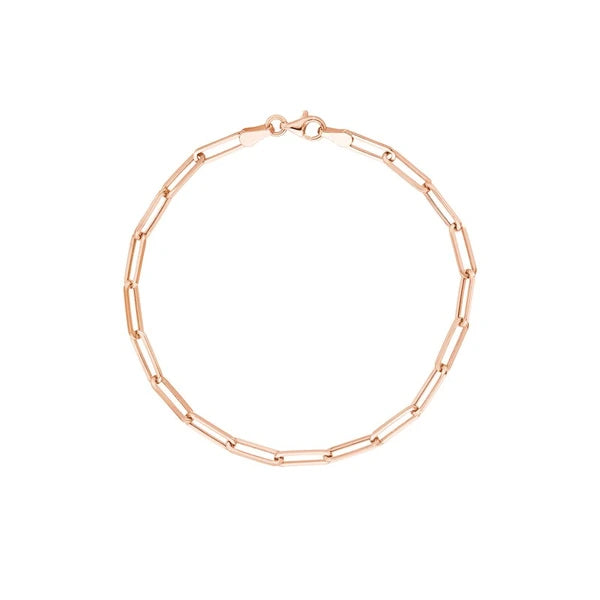 3.80mm Hollow Paper Clip Chain with Pear Lock