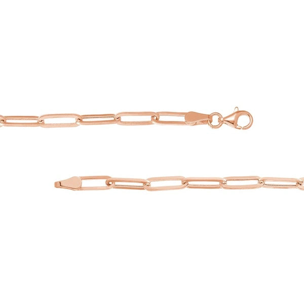 3.80mm Hollow Paper Clip Chain with Pear Lock
