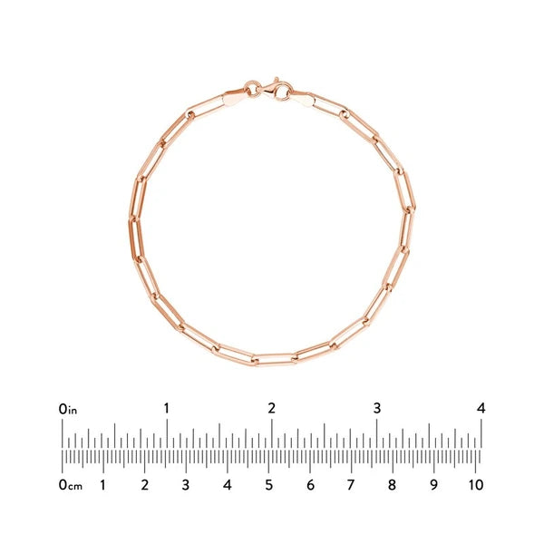 3.80mm Hollow Paper Clip Chain with Pear Lock