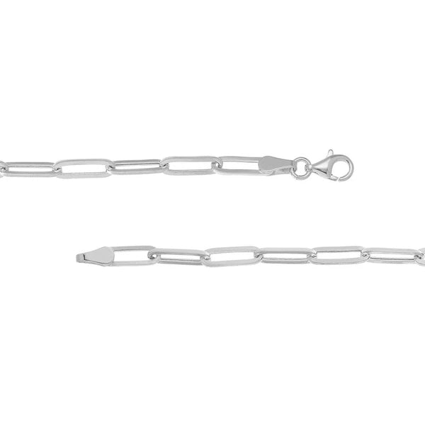3.80mm Hollow Paper Clip Chain with Pear Lock