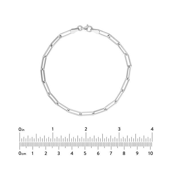 3.80mm Hollow Paper Clip Chain with Pear Lock